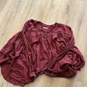 Women's Burgundy FLOWY TOP